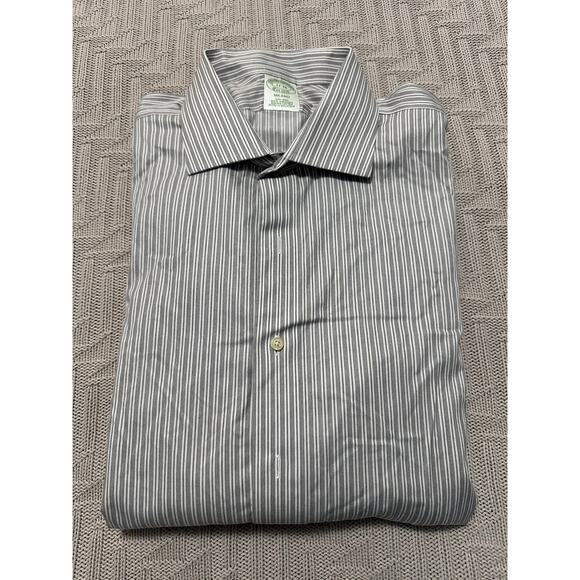 Brooks Brothers gray striped Milano button down size 17 - Picture 1 of 7